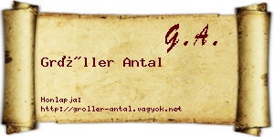 Gröller Antal névjegykártya